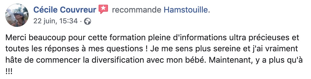 Recommandation cliente des services Hamstouille